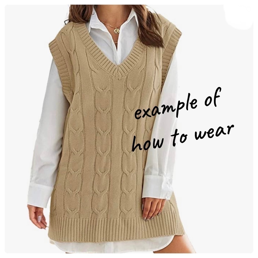 ๐ NWT Abercrombie & Fitch White Sweater Vest Mini Dress or Tunic Size M - Picture 3 of 9